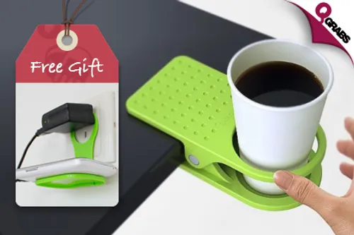 For QR15, Secure Your Cup of Morning Coffee with a Clip-on Cup Holder with FREE Mobile Holder! (QR35 Value)